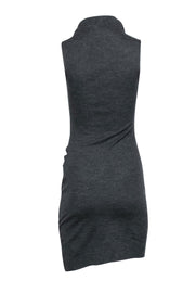 Current Boutique-Helmut Lang - Grey Draped Wool Sleeveless Dress Sz S