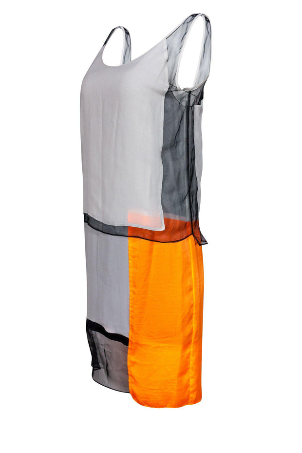 Current Boutique-Helmut Lang - Grey & Orange Tank Dress Sz 4