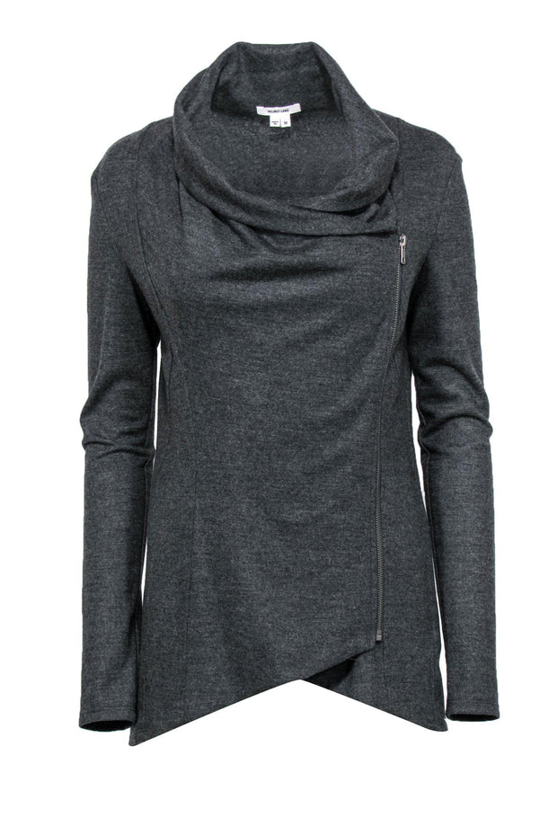 Current Boutique-Helmut Lang - Grey Wool Side Zippered Sweater Sz M