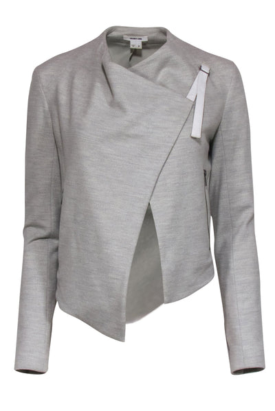 Current Boutique-Helmut Lang - Light Grey Buckled Wool Jacket Sz P