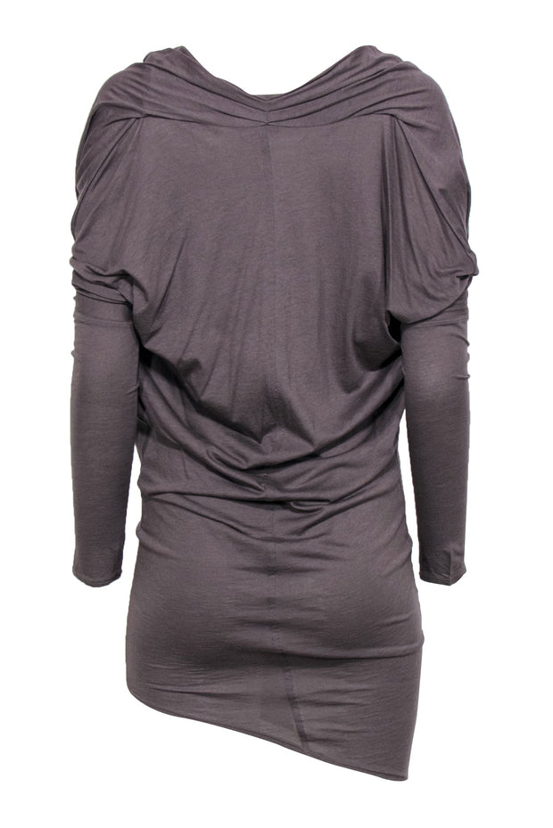 Current Boutique-Helmut Lang - Taupe Draped Cowl Neck Dress Sz S