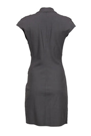 Current Boutique-Helmut Lang - Taupe Gathered Front Sheath Dress Sz 10