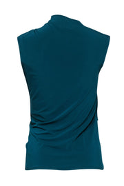 Current Boutique-Helmut Lang - Teal Cowl Neck Draped Sleeveless Top Sz S