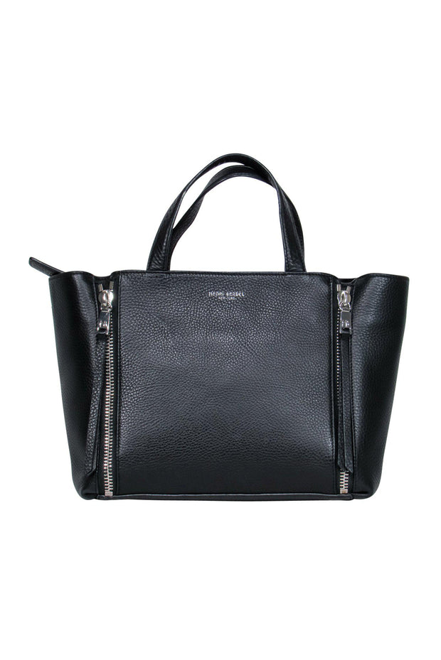 Current Boutique-Henri Bendel - Black Pebbled Leather Convertible Satchel w/ Toggle