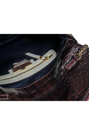 Current Boutique-Henri Bendel - Burgundy Embossed Leather Convertible Handbag