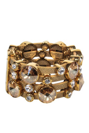 Current Boutique-Henri Bendel - Gold Bubble Rhinestone Cuff Bracelet