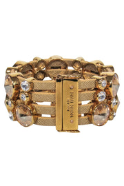 Current Boutique-Henri Bendel - Gold Bubble Rhinestone Cuff Bracelet