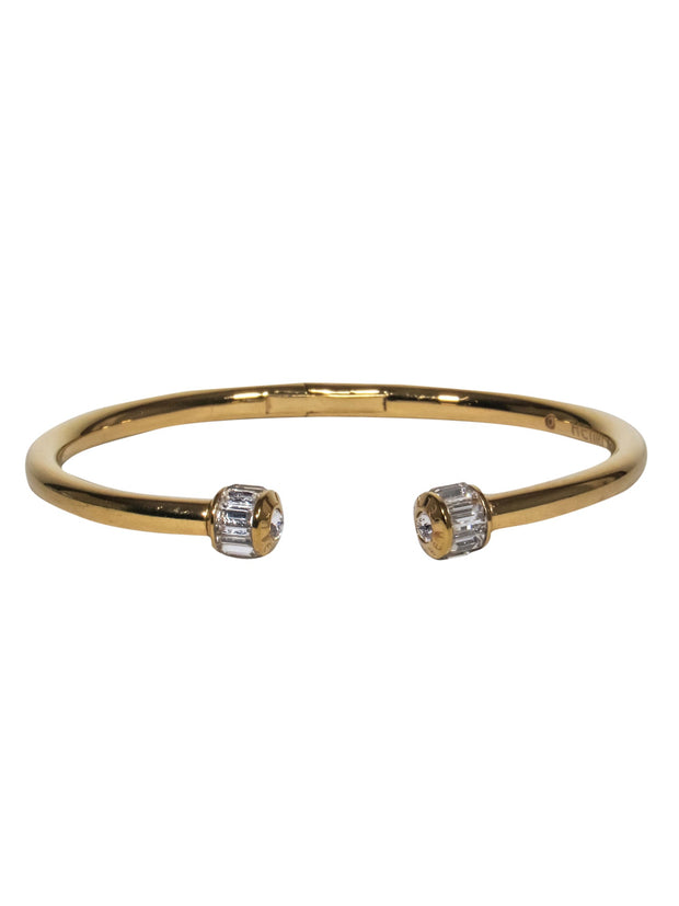 Current Boutique-Henri Bendel - Gold Cuff Bracelet w/ Rhinestones