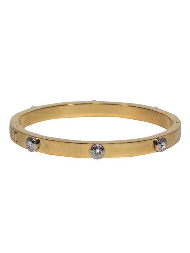 Current Boutique-Henri Bendel - Gold Studded Hinge Bangle Bracelet