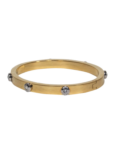 Current Boutique-Henri Bendel - Gold Studded Hinge Bangle Bracelet