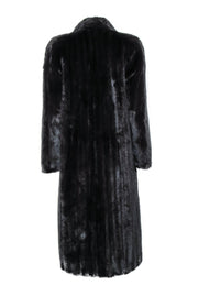Current Boutique-Herbert's Furs - Vintage Black Mink Fur Clasped Longline Coat Sz M