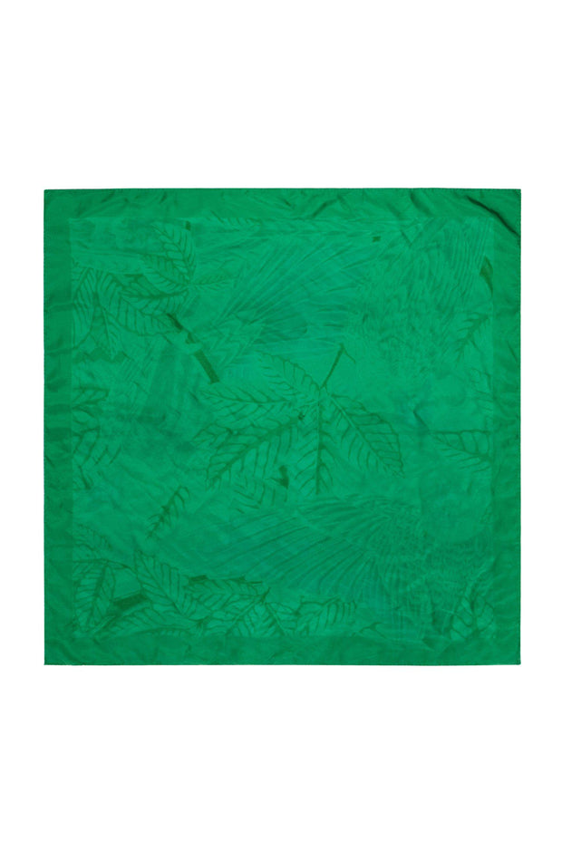 Current Boutique-Hermes - Green Silk Tropical Jungle & Parrot Scarf