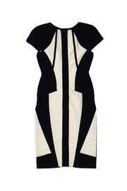 Current Boutique-Herve Leger - Black & White Manilacomb Bodycon Fitted Dress Sz S