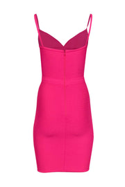Current Boutique-Herve Leger - Hot Pink Sleeveless Bandage-Style Bodycon Dress Sz S