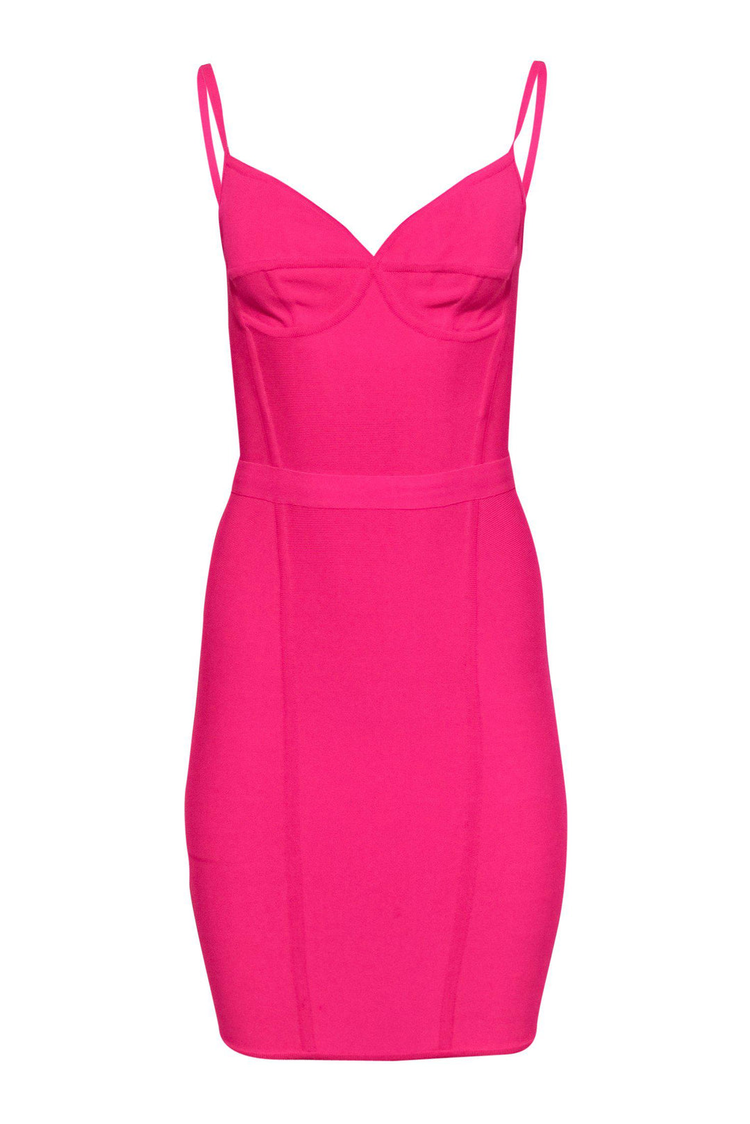 Herve Leger Hot Pink Sleeveless Bandage Style Bodycon Dress Sz S Current Boutique