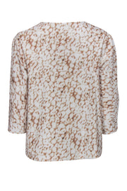 Current Boutique-Hilton Hollis - White & Beige Light Leopard Print Flared Jacket Sz 10