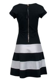 Current Boutique-Hobbs - Black & White Striped Fit & Flare Dress Sz 4