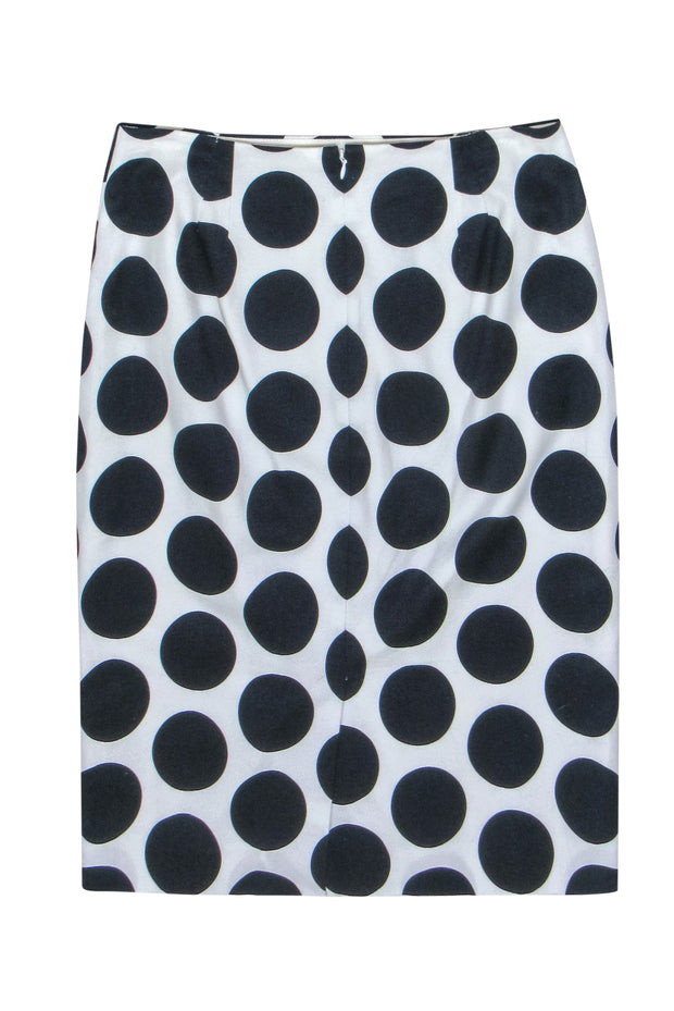 Current Boutique-Hobbs - White & Navy Polka Dot Pencil Skirt Sz 6