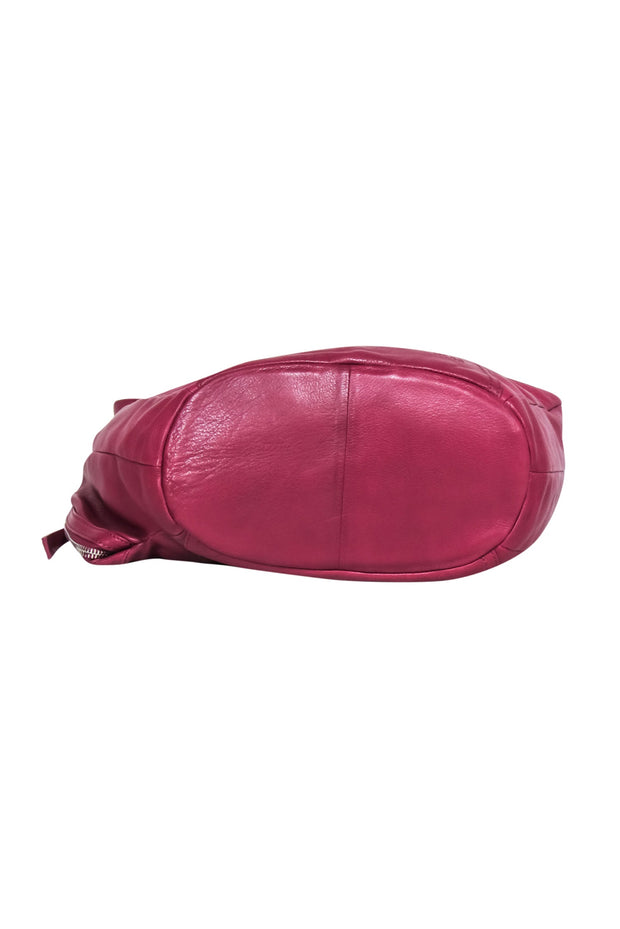Current Boutique-Hobo International - Raspberry Pink Leather Large Shoulder Bag w/ Silver Hardware