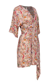 Current Boutique-Hoss Intropia - Beige Colorful Paisley Printed Silk Dress Sz 6