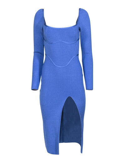 Current Boutique-House of CB - Blue Bandage Thigh Slit Midi Dress Sz S
