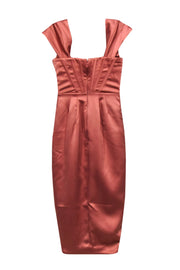 Current Boutique-House of CB - Blush Pink Satin Corset Dress Sz XS