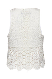 Current Boutique-House of Harlow 1960- Ivory lace Sleeveless Tie Front Tank Sz XS