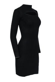 Current Boutique-House of Harlow 1960 x Revolve - Black Ribbed Knit Keyhole Cutout Bodycon Dress Sz XS