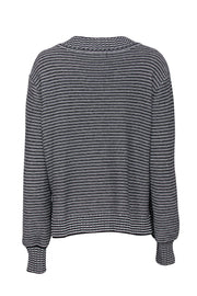 Current Boutique-House of Harlow 1960 x Revolve - Black & White Striped Knit V-Neck Sweater Sz S