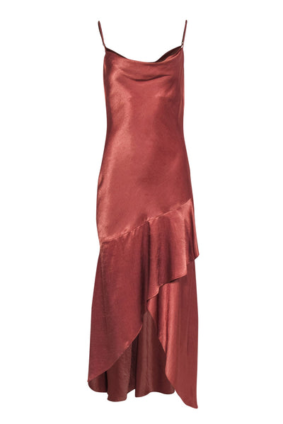 Current Boutique-House of Harlow 1960 x Revolve - Copper Sleeveless High-Low Slip Dress Sz M