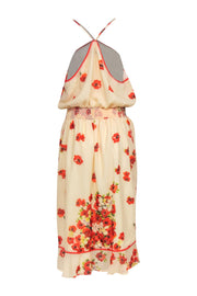 Current Boutique-House of Harlow 1960 x Revolve - Cream w/ Red Floral Print Asymmetric Hem Dress Sz XL