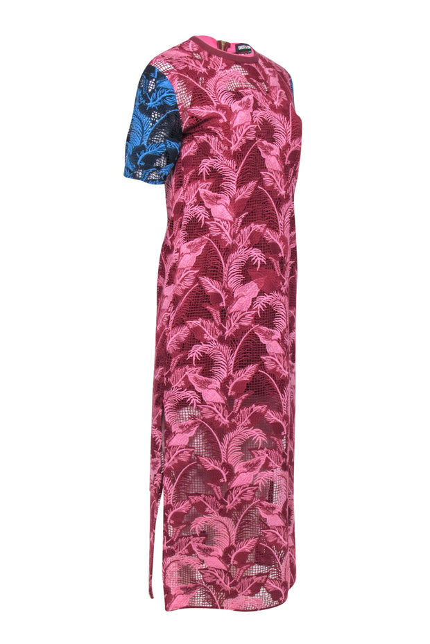 Current Boutique-House of Holland – Pink & Blue Crochet Maxi Dress Sz 6