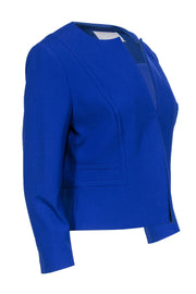 Current Boutique-Hugo Boss - Cobalt Blue Collarless Jacket Sz 8