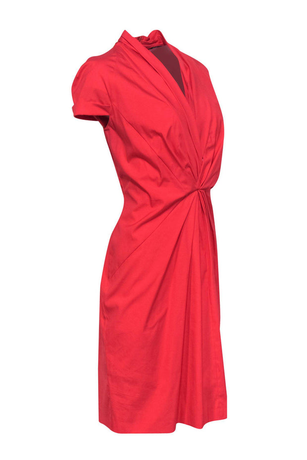 Current Boutique-Hugo Boss - Coral Gathered Waist Dress w/ Cap Sleeves Sz 14