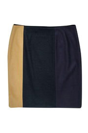 Current Boutique-Hugo Boss - Tan, Black & Purple Wool Blend Pencil Skirt Sz 10