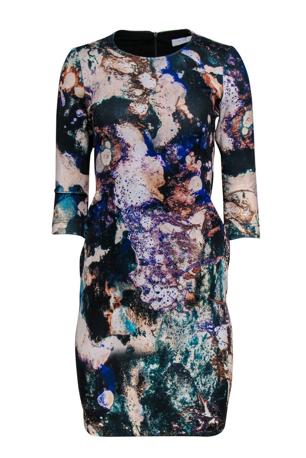 Current Boutique-Hunter Bell - Multicolored Splatter Print Sheath Dress Sz S