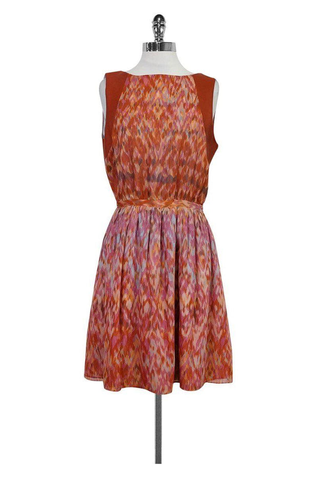 Current Boutique-Hunter Dixon - Printed Orange Dress Sz M