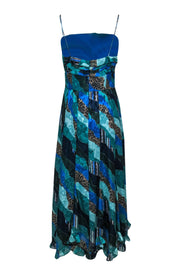 Current Boutique-Hutch - Green & Multicolor Patchwork Print Textured Ruffled Maxi Dress Sz 12