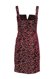 Current Boutique-Hutch by Anthropologie - Maroon Velvet Floral Embroidered Bodycon Dress Sz 2