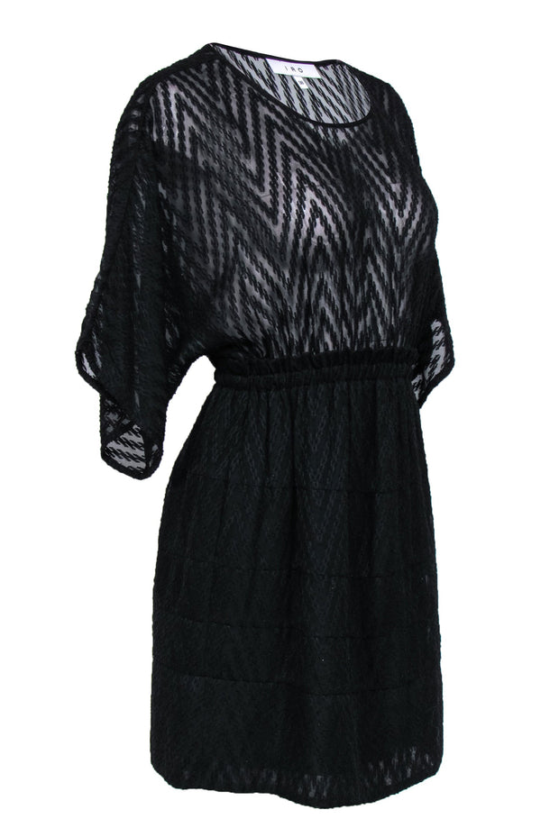 Current Boutique-IRO - Black Batwing Sleeve Fit & Flare Mini Dress Sz 6