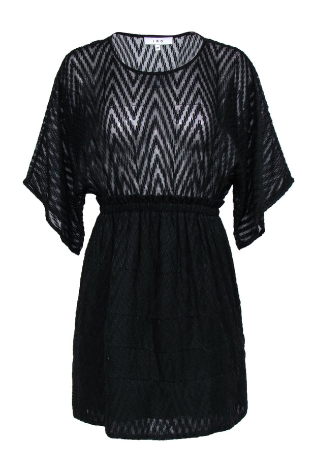 Current Boutique-IRO - Black Batwing Sleeve Fit & Flare Mini Dress Sz 6