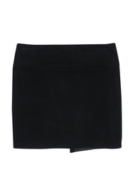 Current Boutique-IRO - Black Envelope Hem Cotton Skirt w/ Leather Sz XS