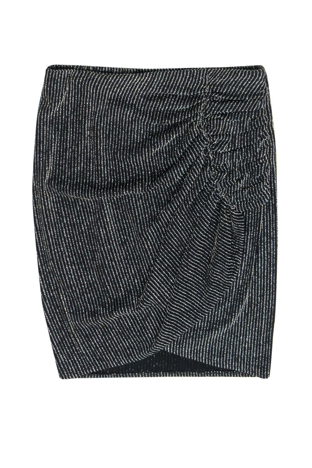 Current Boutique-IRO - Black & Gold Glitter Striped Skirt Sz M