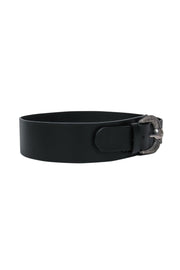 Current Boutique-IRO - Black Leather Belt w/ Silver Buckle Sz 80