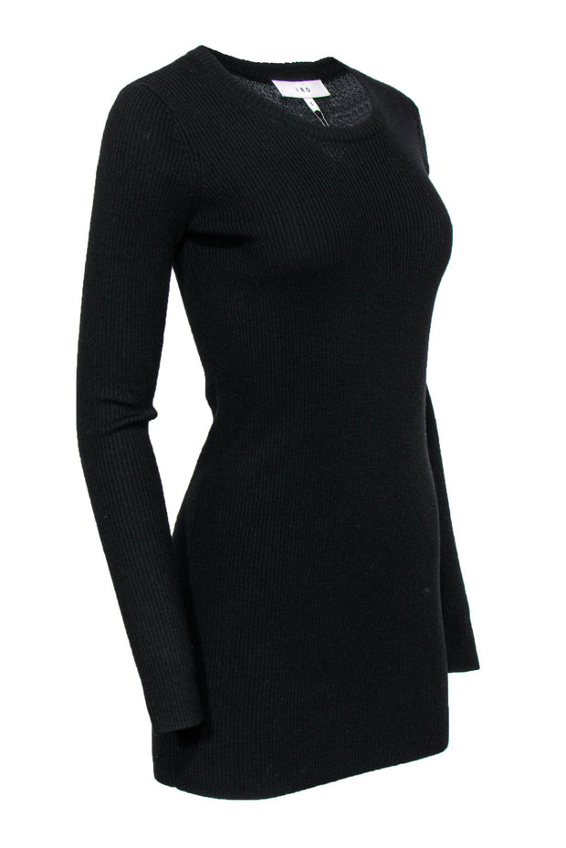 Current Boutique-IRO - Black Long Sleeve Ribbed Wool Sweater Dress Sz S