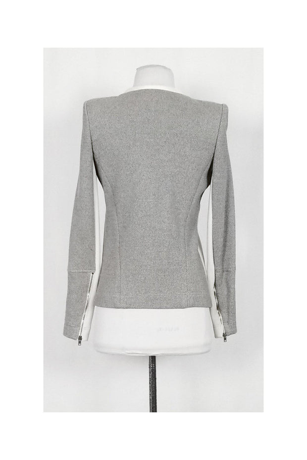 Current Boutique-IRO - Grey Knit Jacket w/ Cream Trim Sz 8