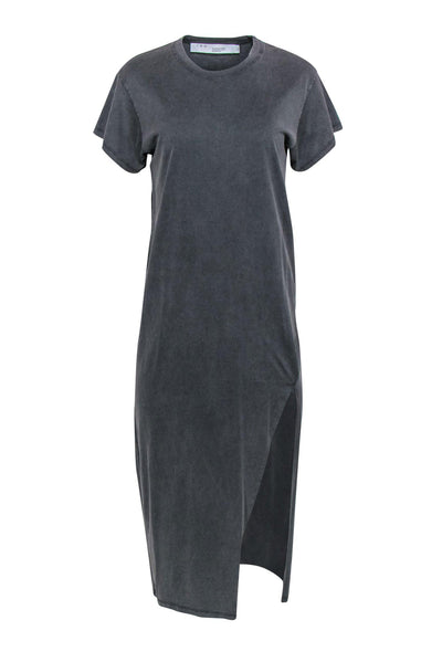 Current Boutique-IRO - Grey Short Sleeve "Elisha" T-Shirt Dress w/ Slit Sz S