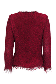 Current Boutique-IRO - Red Cotton Knit Fringe Blazer Sz 4