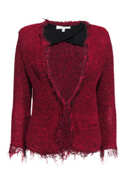 Current Boutique-IRO - Red Cotton Knit Fringe Blazer Sz 4