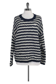 Current Boutique-IRO - White & Navy Striped Sweater Sz XS